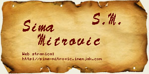 Sima Mitrović vizit kartica
